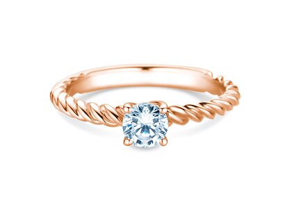 Verlobungsring Classic Loop in 9K Roségold mit Diamant 0,50ct H/SI