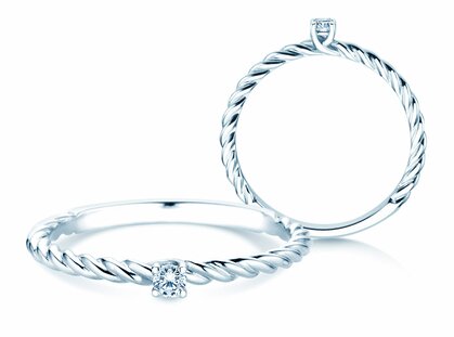 Verlobungsring Classic Loop in Platin 950/- mit Diamant 0,05ct G/SI