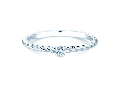 Verlobungsring Classic Loop in Silber 925/- mit Diamant 0,05ct H/SI