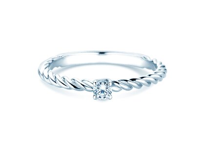 Verlobungsring Classic Loop in 9K Weißgold mit Diamant 0,10ct H/SI