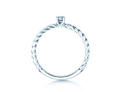 Verlobungsring Classic Loop in 9K Weißgold mit Diamant 0,10ct H/SI