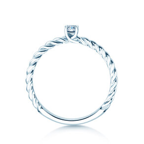 Verlobungsring Classic Loop in 9K Weißgold mit Diamant 0,10ct H/SI