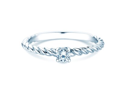 Verlobungsring Classic Loop in Silber 925/- mit Labordiamant 0,15ct E/VS