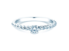 Verlobungsring Classic Loop in Silber 925/- mit Labordiamant 0,15ct E/VS