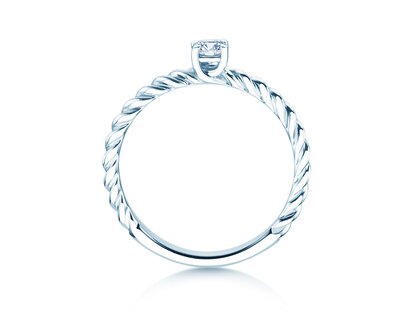 Verlobungsring Classic Loop in Silber 925/- mit Labordiamant 0,15ct E/VS