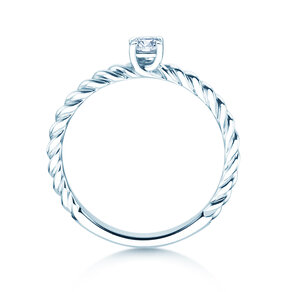 Verlobungsring Classic Loop in Silber 925/- mit Labordiamant 0,15ct E/VS