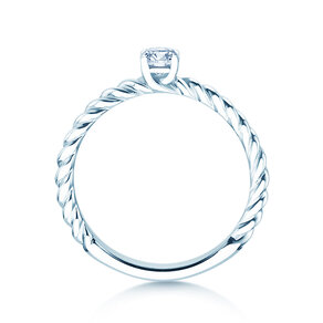 Verlobungsring Classic Loop in 9K Weißgold mit Diamant 0,20ct H/SI