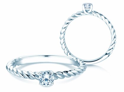 Verlobungsring Classic Loop in 14K Weißgold mit Diamant 0,25ct H/SI