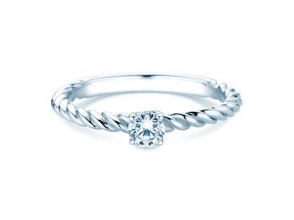 Verlobungsring Classic Loop in 9K Weißgold mit Diamant 0,25ct H/SI