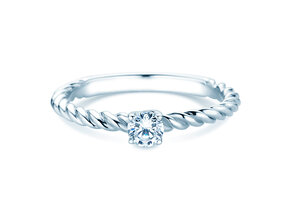 Verlobungsring Classic Loop in 9K Weißgold mit Diamant 0,25ct H/SI