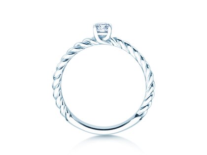 Verlobungsring Classic Loop in 9K Weißgold mit Diamant 0,25ct H/SI