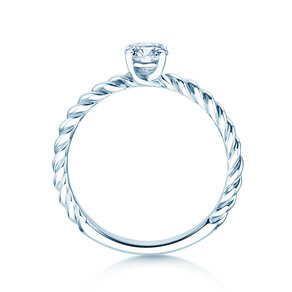 Verlobungsring Classic Loop in 9K Weißgold mit Diamant 0,30ct H/SI