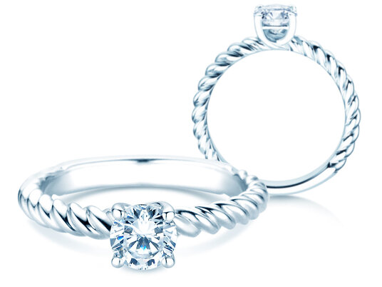 Verlobungsring Classic Loop in 9K Weißgold mit Diamant 1,00ct H/SI