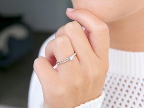 Verlobungsring Classic Loop in Silber 925/- mit Labordiamant 0,15ct E/VS
