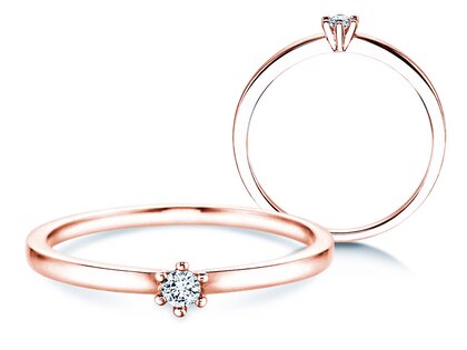 Verlobungsring Classic Petite in 14K Roségold mit Diamant 0,07ct G/SI