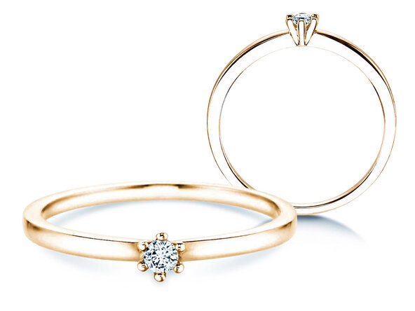 Verlobungsring Classic Petite in 14K Gelbgold mit Diamant 0,07ct G/SI