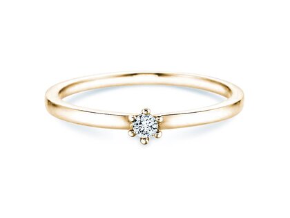 Verlobungsring Classic Petite in 14K Gelbgold mit Diamant 0,07ct G/SI