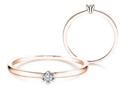 Verlobungsring Classic Petite in 14K Roségold mit Diamant 0,05ct G/SI