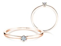 Verlobungsring Classic Petite in 14K Roségold mit Diamant 0,05ct G/SI