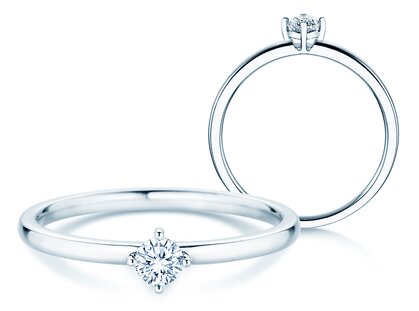 Verlobungsring Compass in 14K Weißgold mit Diamant 0,15ct G/SI