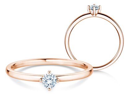 Verlobungsring Compass in 14K Roségold mit Diamant 0,15ct G/SI