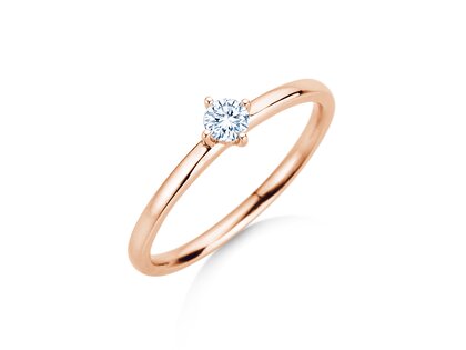 Verlobungsring Compass in 14K Roségold mit Diamant 0,15ct G/SI
