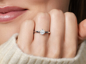 Verlobungsring Compass in 9K Weißgold mit Diamant 1,00ct H/SI