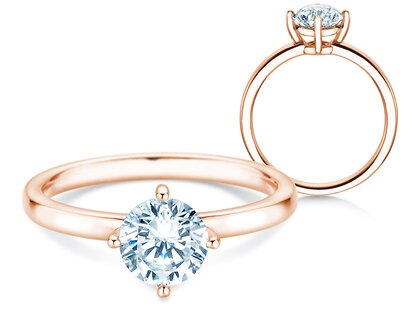 Verlobungsring Compass in 14K Roségold mit Diamant 0,25ct H/SI