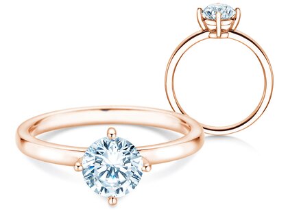 Verlobungsring Compass in 14K Roségold mit Diamant 0,25ct H/SI