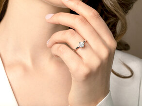 Verlobungsring Compass in 14K Weißgold mit Diamant 1,00ct D/IF