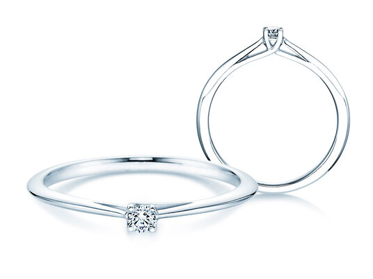 Verlobungsring Delight in 14K Weißgold mit Diamant 0,05ct H/SI