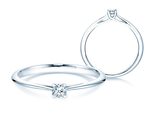 Verlobungsring Delight in 18K Weißgold mit Diamant 0,10ct H/SI