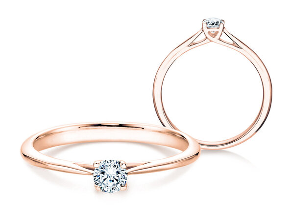 Verlobungsring Delight in 9K Roségold mit Diamant 0,25ct H/SI