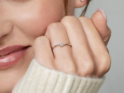 Verlobungsring Devotion in Silber 925/- mit Diamant 0,05ct D/IF