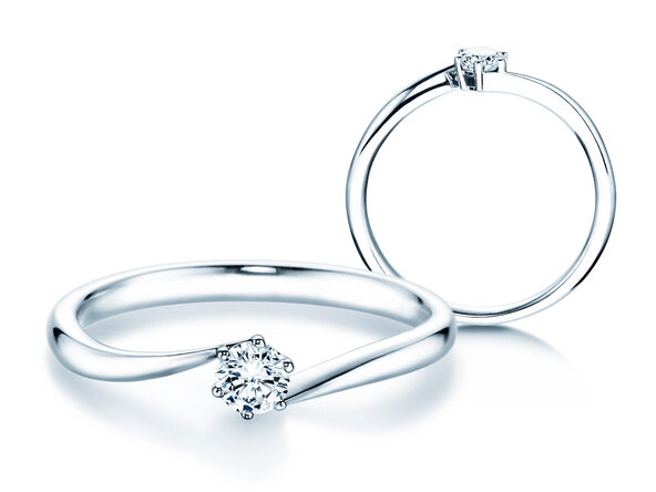 Verlobungsring Devotion in 14K Weißgold mit Diamant 0,20ct D/IF