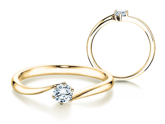 Verlobungsring Devotion in 18K Gelbgold mit Diamant 0,10ct H/SI