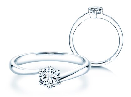 Verlobungsring Devotion in 14K Weißgold mit Diamant 0,50ct H/SI
