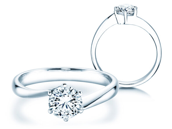 Verlobungsring Devotion in 18K Weißgold mit Labordiamant 1,00ct E/VS