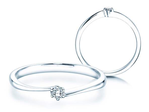 Verlobungsring Devotion in Silber 925/- mit Diamant 0,05ct D/IF