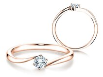 Verlobungsring Devotion in 18K Roségold mit Diamant 0,25ct G/SI