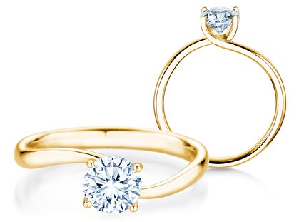 Verlobungsring Devour in 14K Gelbgold mit Diamant 1,00ct H/SI
