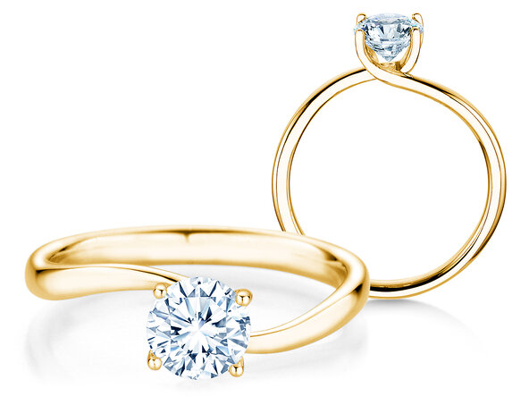 Verlobungsring Devour in 9K Gelbgold mit Diamant 1,00ct H/SI