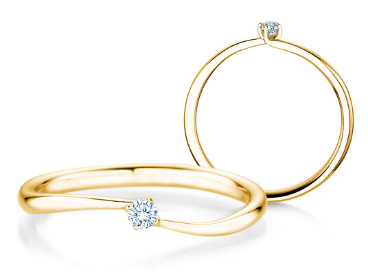Verlobungsring Devour in 14K Gelbgold mit Diamant 0,05ct H/SI
