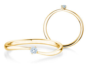 Verlobungsring Devour in 9K Gelbgold mit Diamant 0,05ct G/SI
