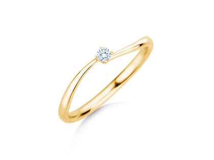 Verlobungsring Devour in 14K Gelbgold mit Diamant 0,05ct H/SI