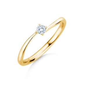 Verlobungsring Devour in 14K Gelbgold mit Diamant 0,10ct H/SI