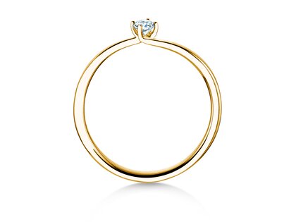 Verlobungsring Devour in 14K Gelbgold mit Diamant 0,10ct H/SI