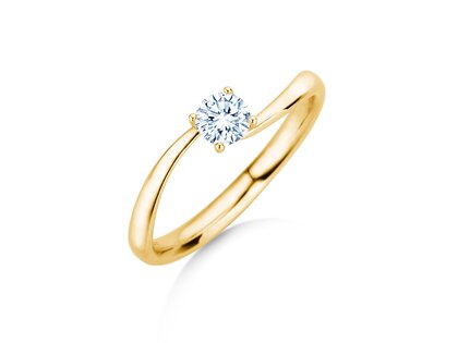 Verlobungsring Devour in 9K Gelbgold mit Diamant 0,25ct H/SI