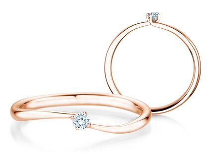 Verlobungsring Devour in 9K Roségold mit Diamant 0,05ct G/SI
