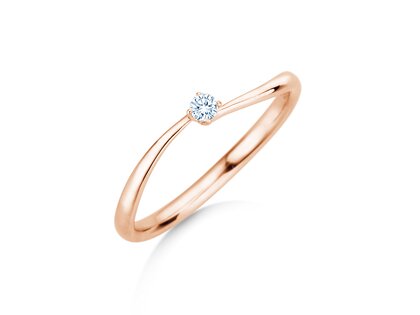Verlobungsring Devour in 9K Roségold mit Diamant 0,05ct G/SI